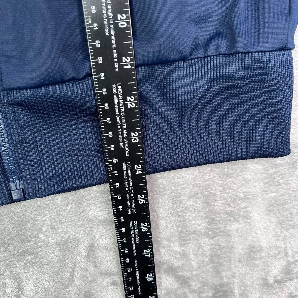 Nike‎ Jacket Womens Medium Blue White Swoosh Zip Lightweight Track Running Coat